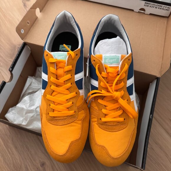 Men's Size 11.5 Onitsuka Tiger Serrano Sneakers - Mako Blue And White - Rare! - Picture 2 of 6